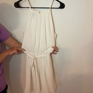 White Lace Trim Dress